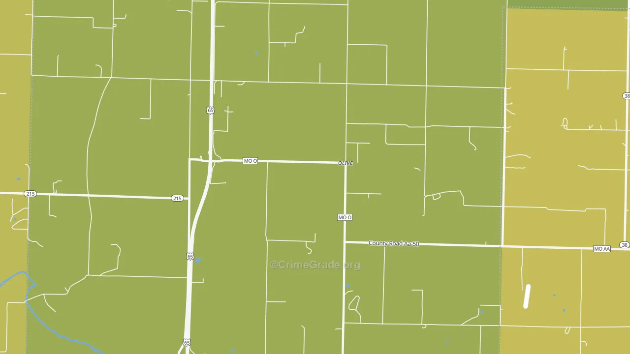Olive, MO Map of Burglary Rates