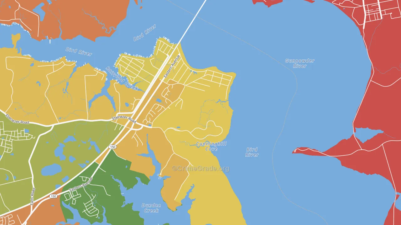 Oliver Beach, MD Map of Burglary Rates