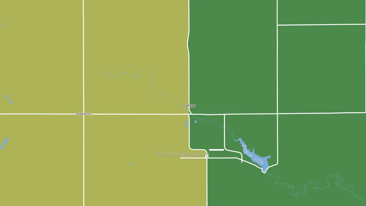 Oliver County, ND Map of Burglary Rates