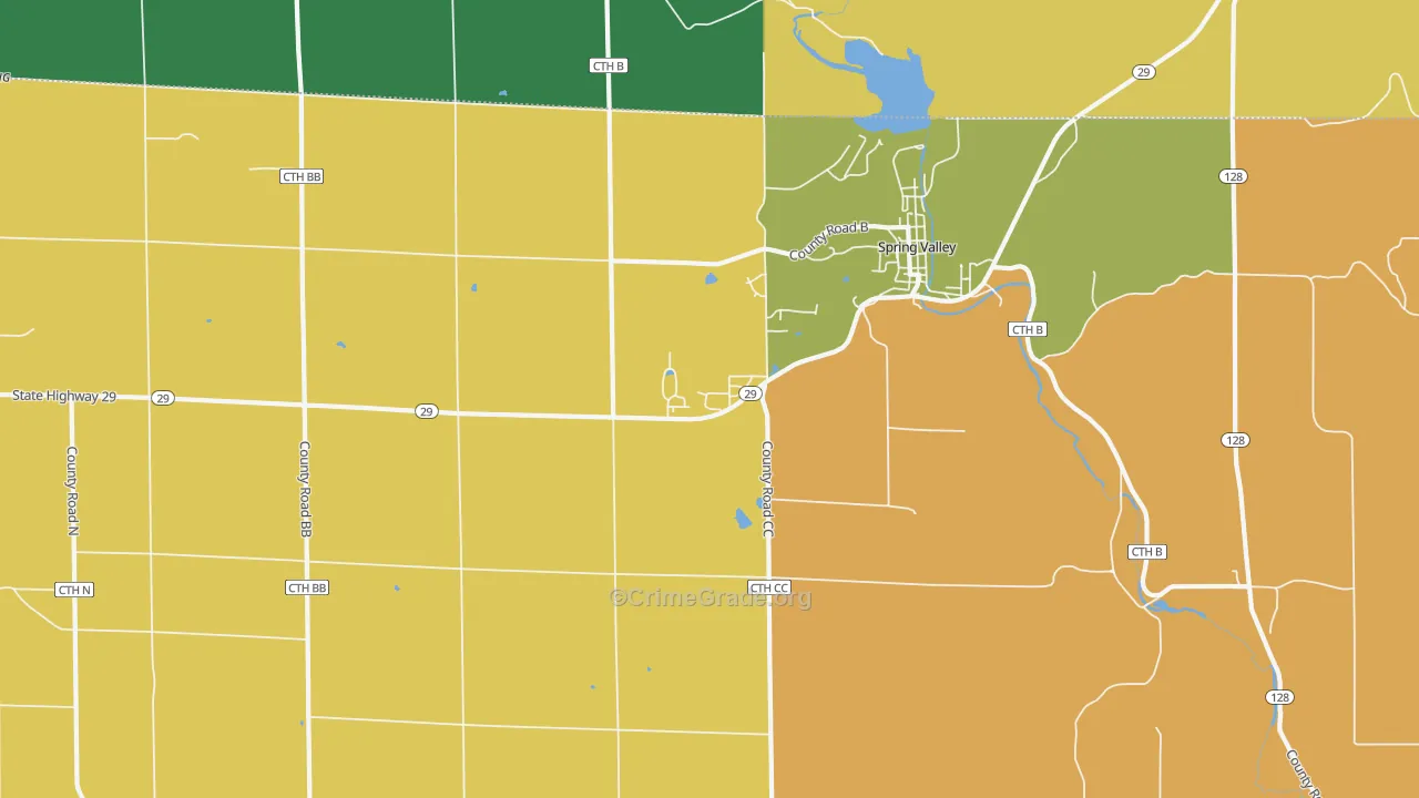Olivet, WI Map of Burglary Rates