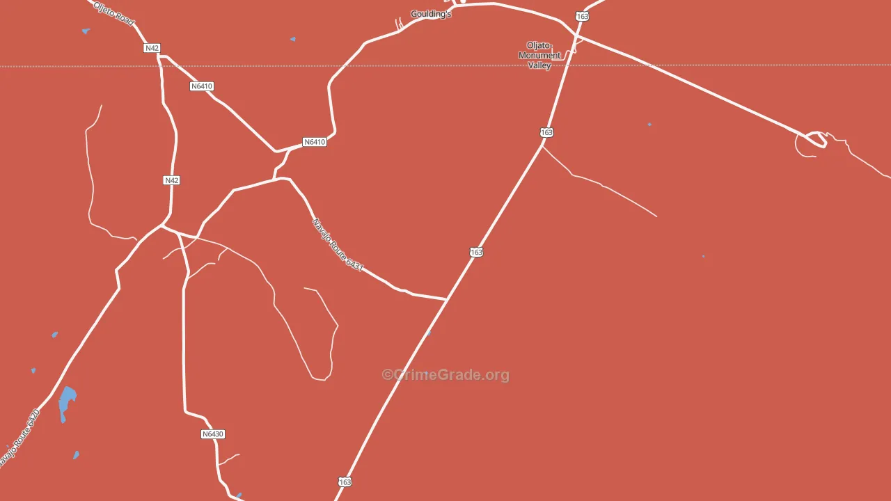 Oljato-Monument Valley, AZ Map of Burglary Rates
