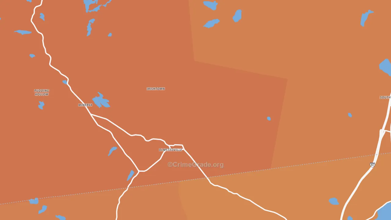 Olmstedville, NY Map of Burglary Rates