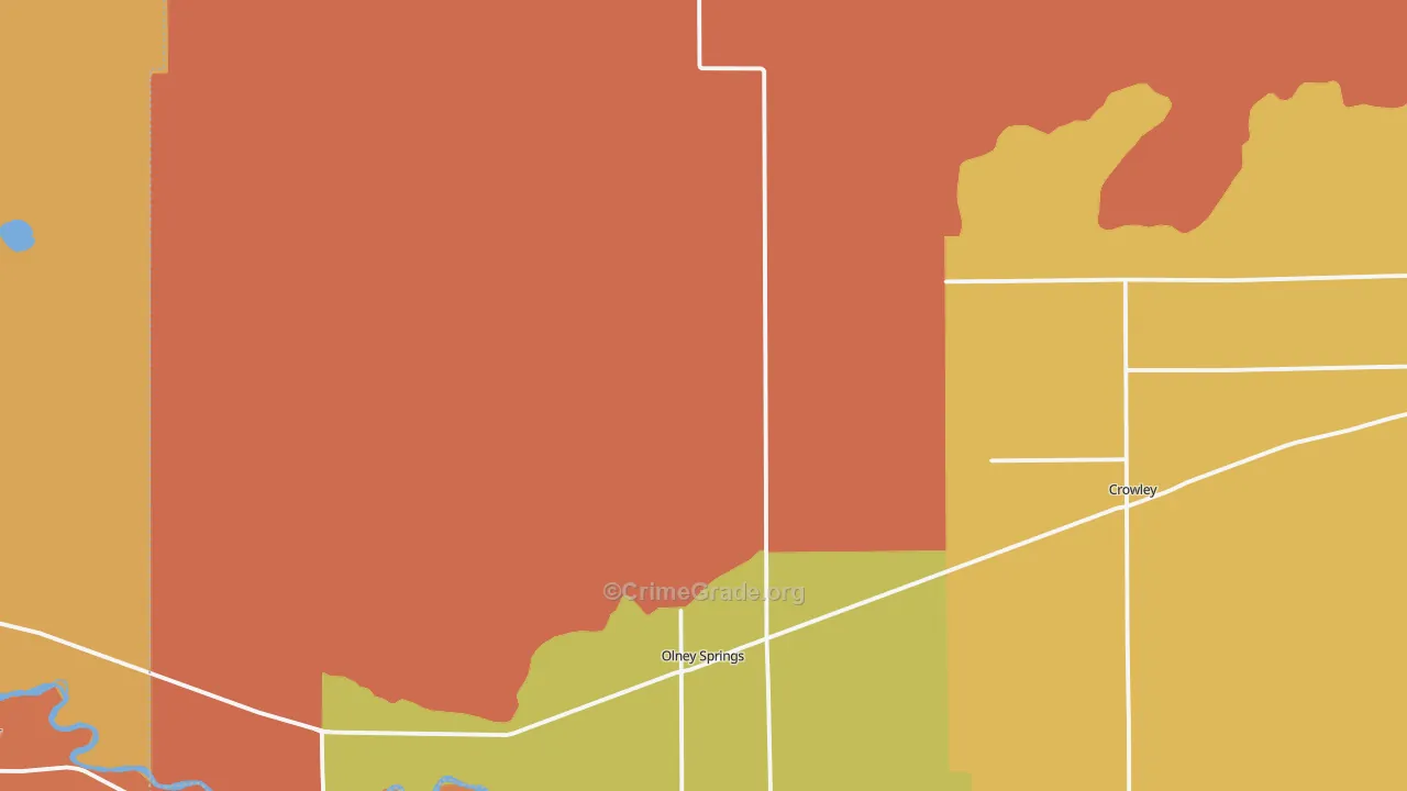 Olney Springs, CO Map of Burglary Rates