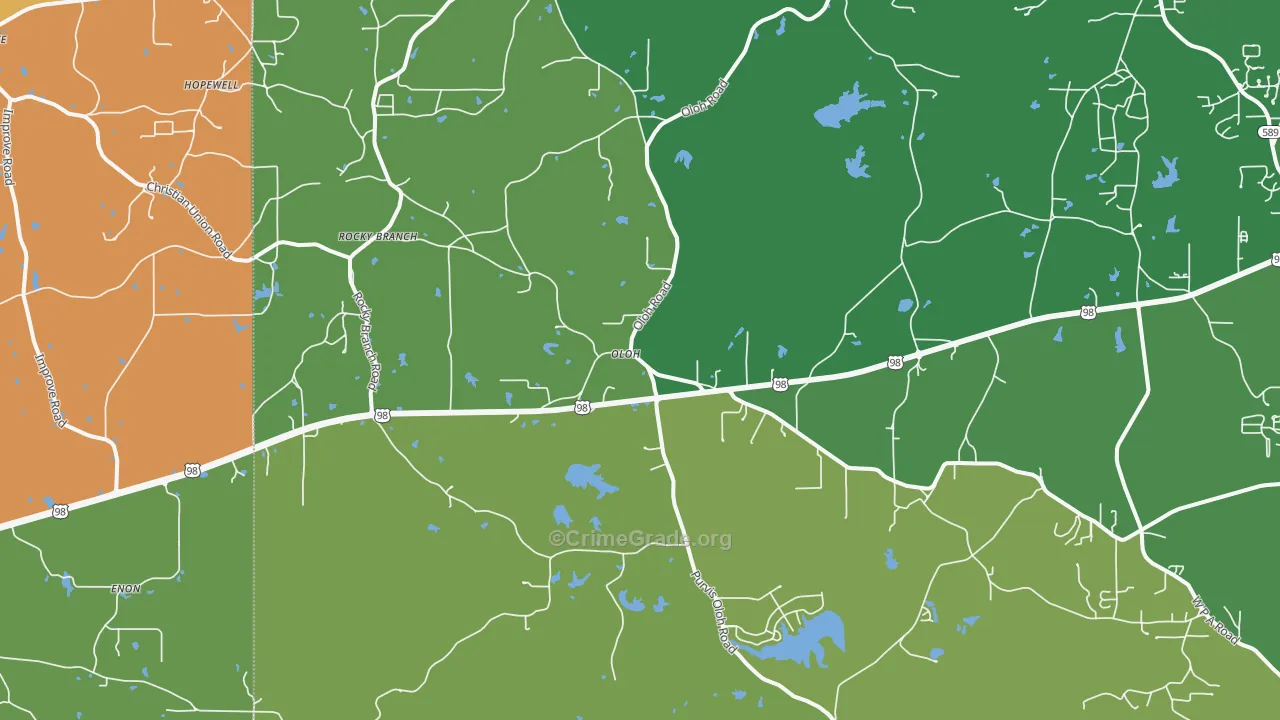 Oloh, MS Map of Burglary Rates