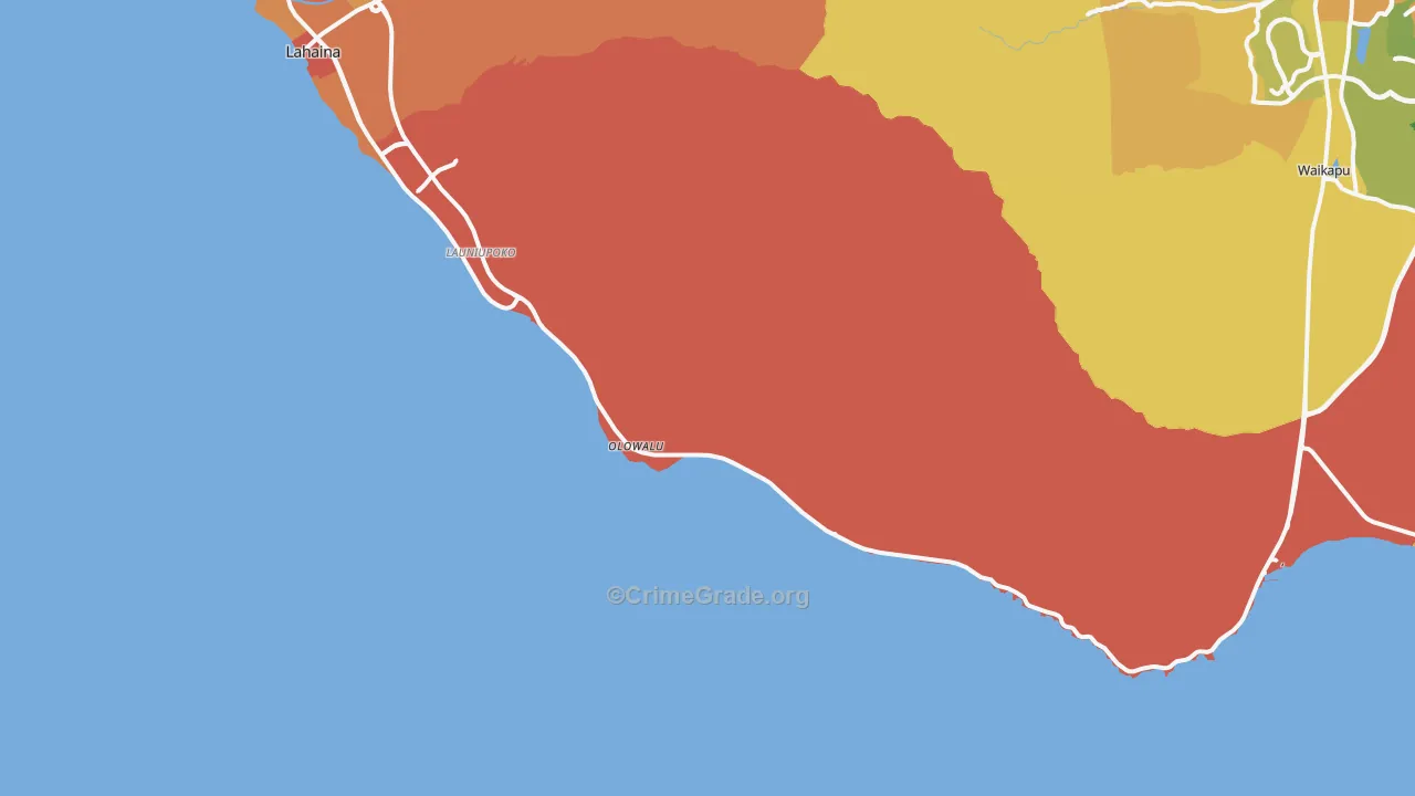 Olowalu, HI Map of Burglary Rates