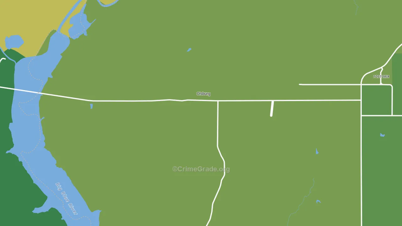 Olsburg, KS Map of Burglary Rates