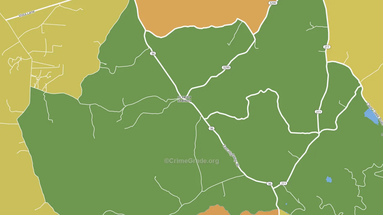 Olympia Springs, KY Map of Burglary Rates