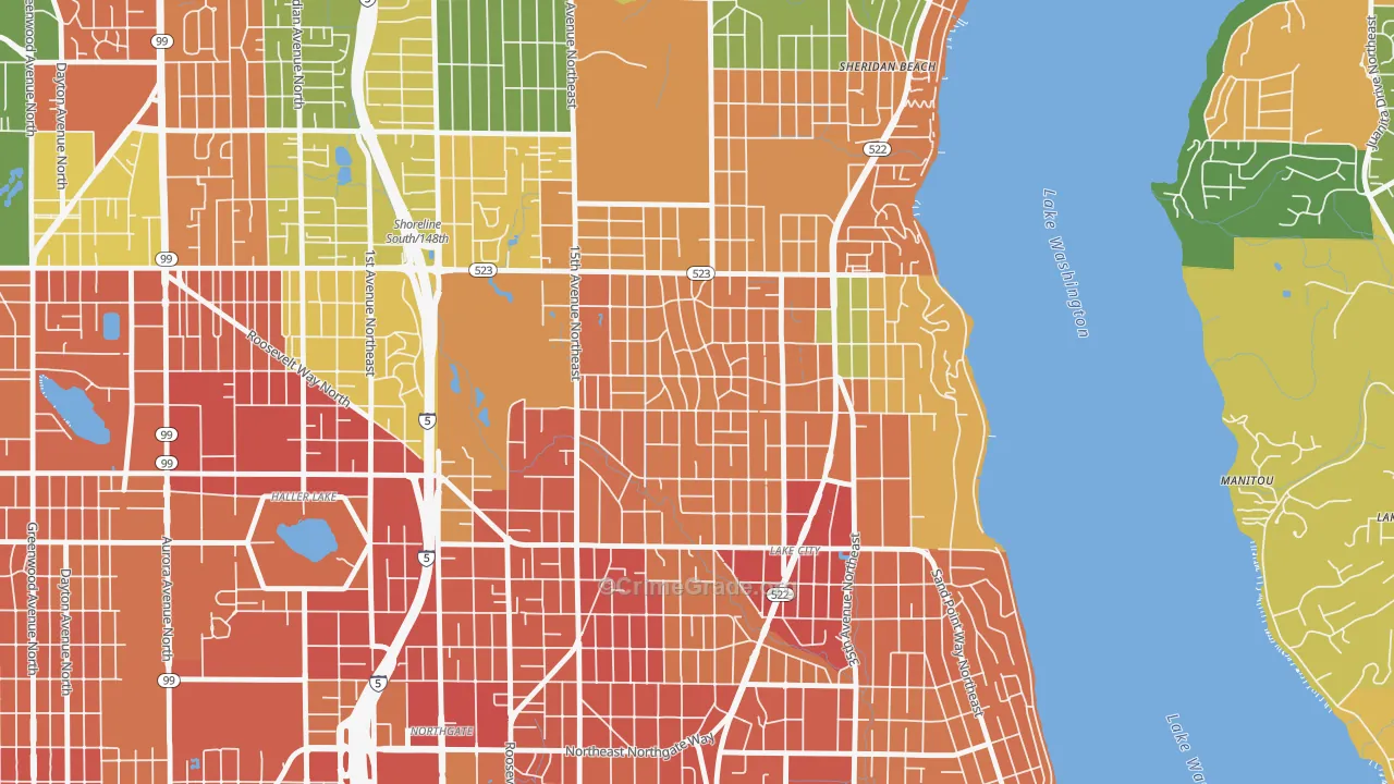 Olympic Hills, Seattle, WA Map of Burglary Rates