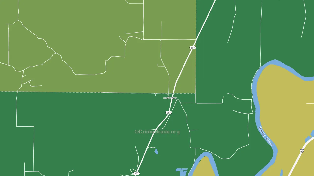 Olyphant, AR Map of Burglary Rates