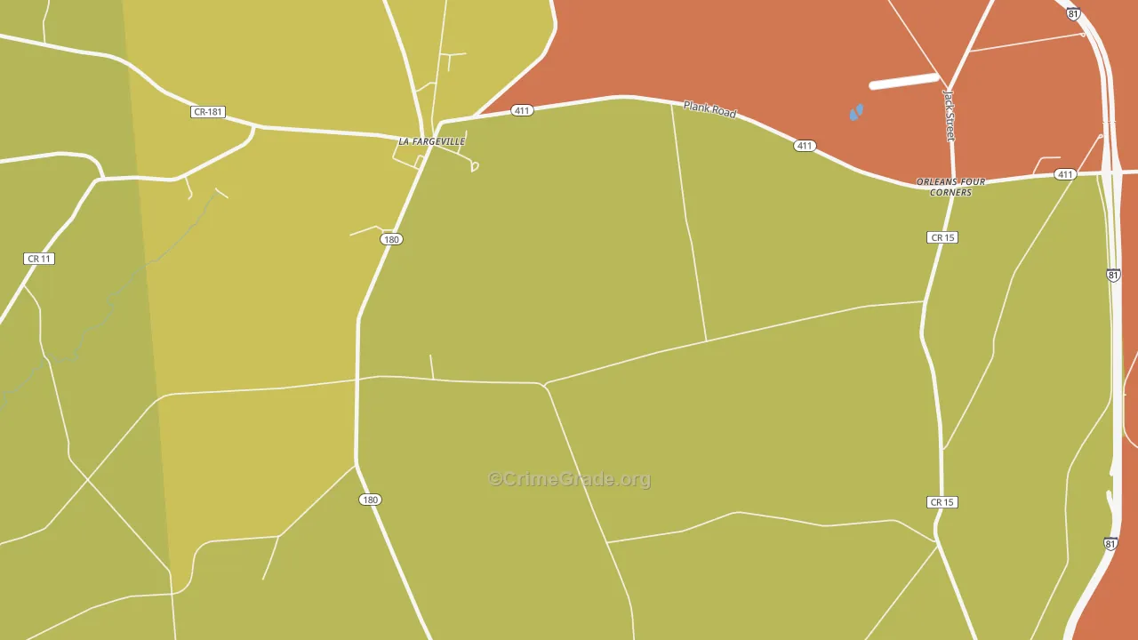 Omar, NY Map of Burglary Rates