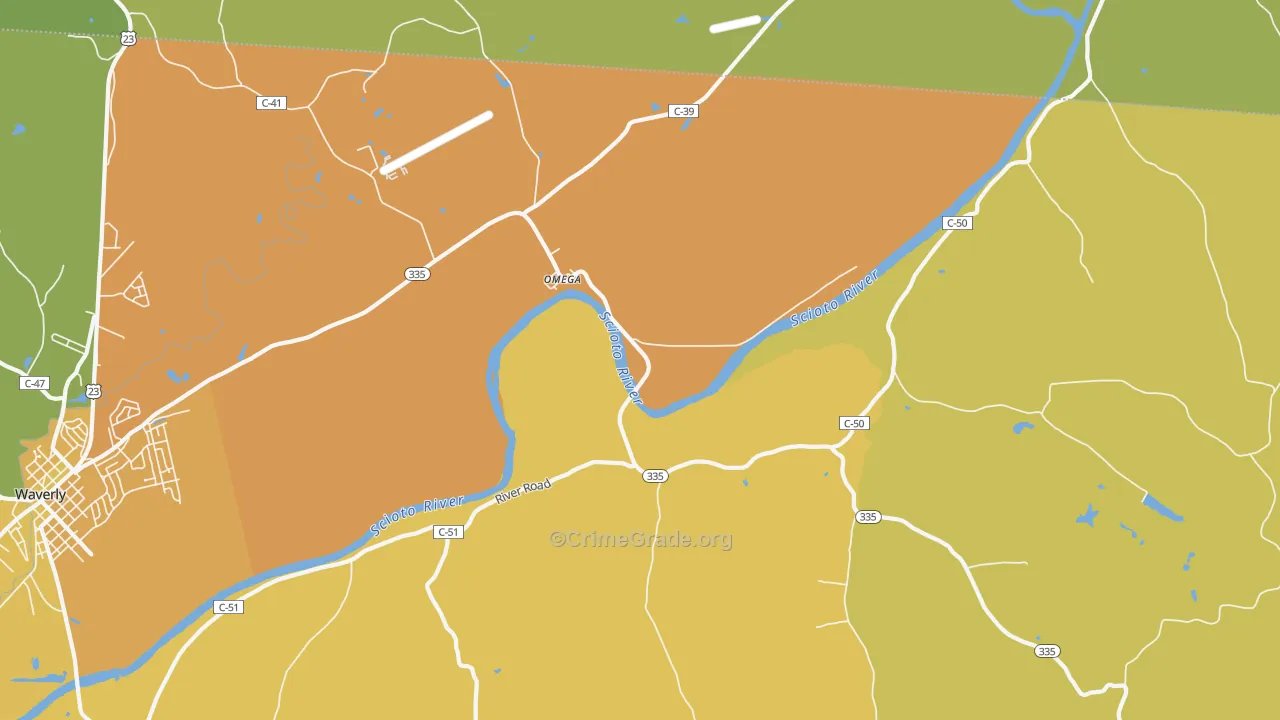Omega, OH Map of Burglary Rates