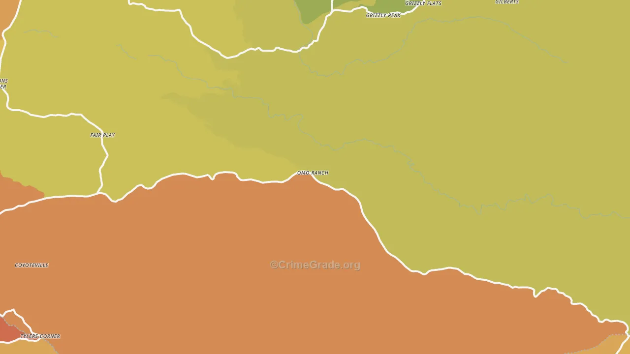 Omo Ranch, CA Map of Burglary Rates