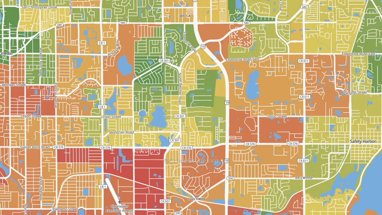 On Top of The World, Clearwater, FL Map of Burglary Rates