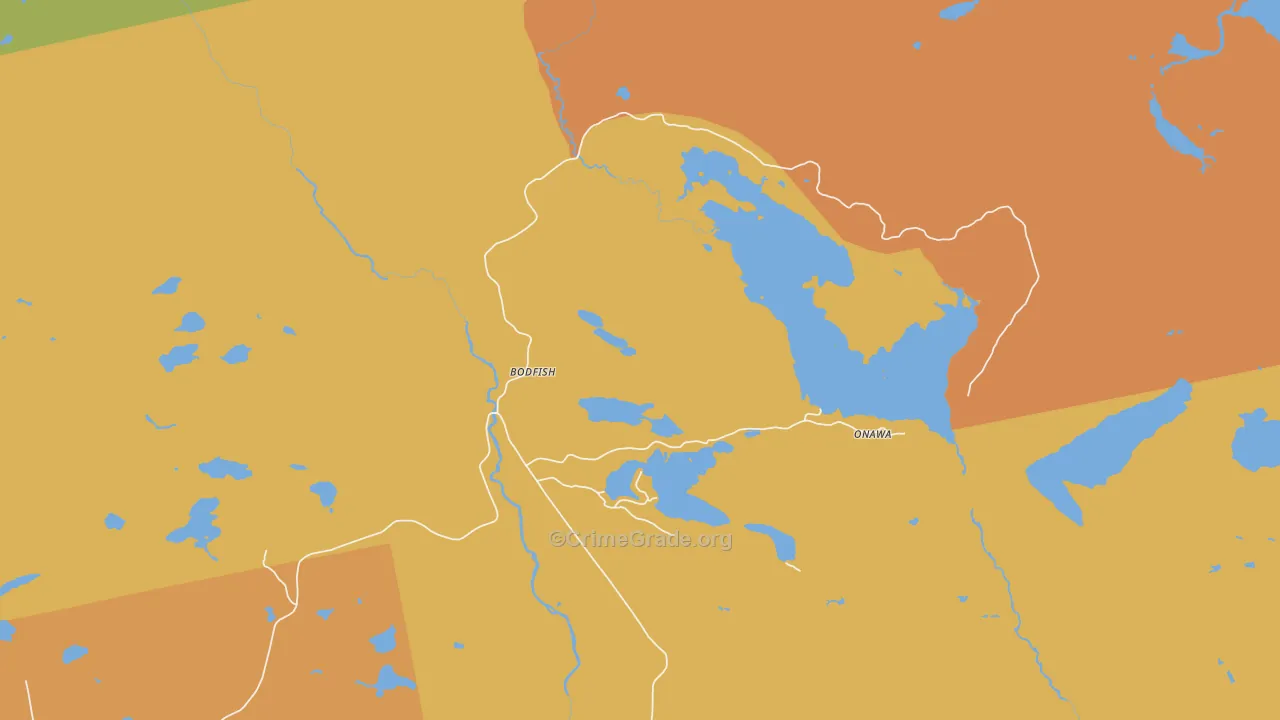Onawa, ME Map of Burglary Rates