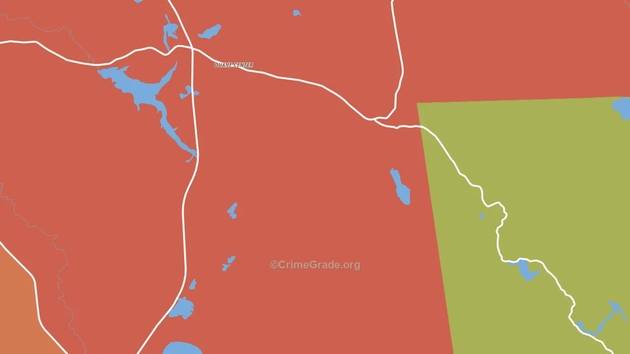 Onchiota, NY Map of Burglary Rates