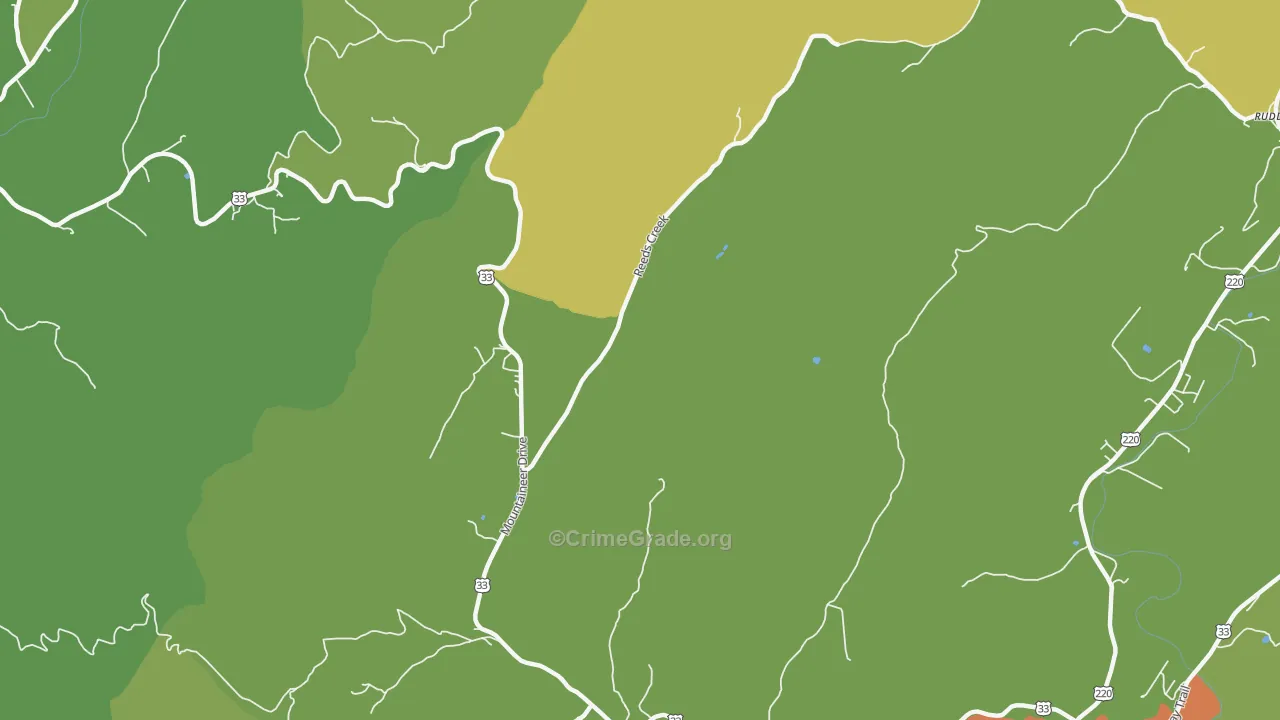 Onego, WV Map of Burglary Rates