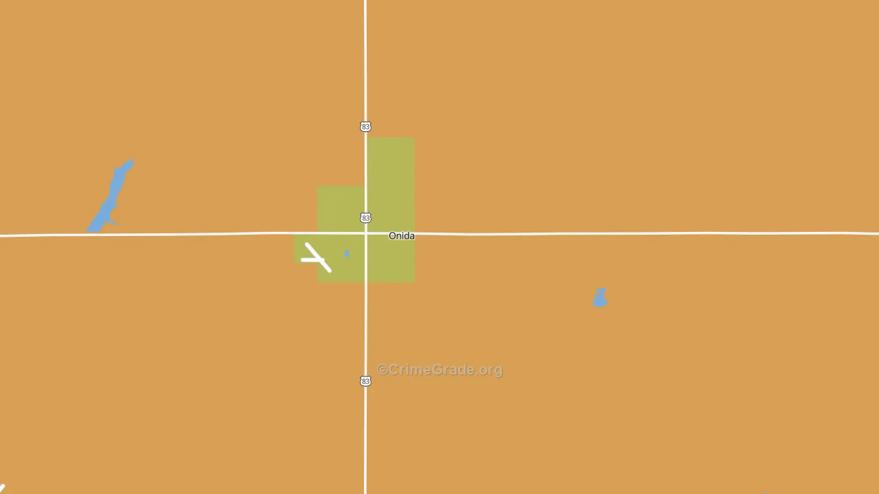 Onida, SD Map of Burglary Rates