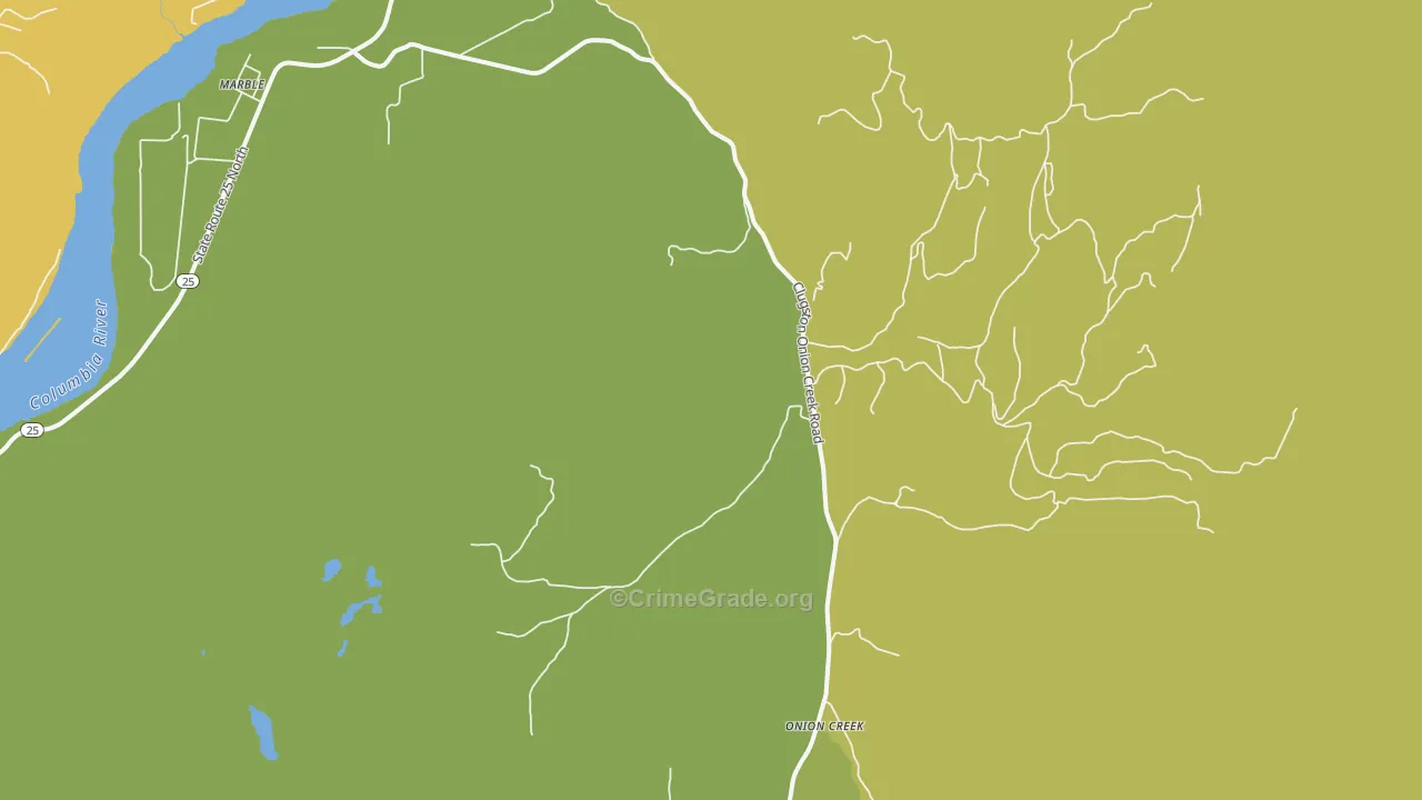 Onion Creek, WA Map of Burglary Rates