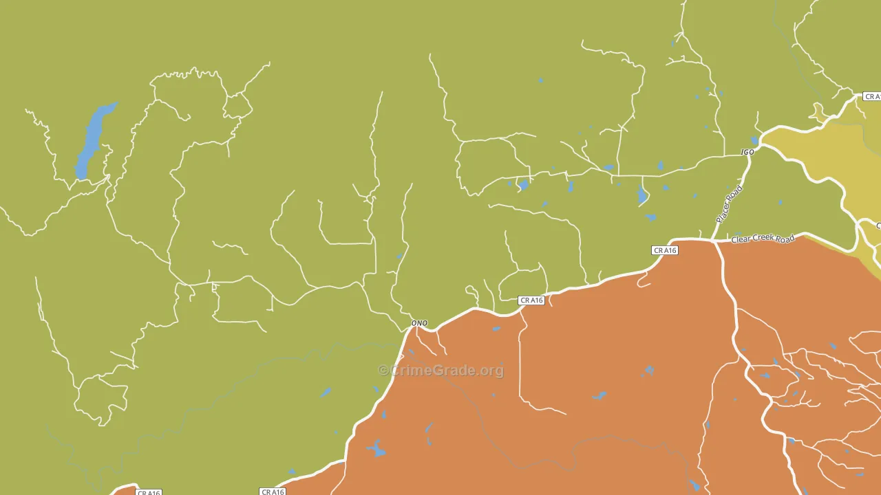 Ono, CA Map of Burglary Rates