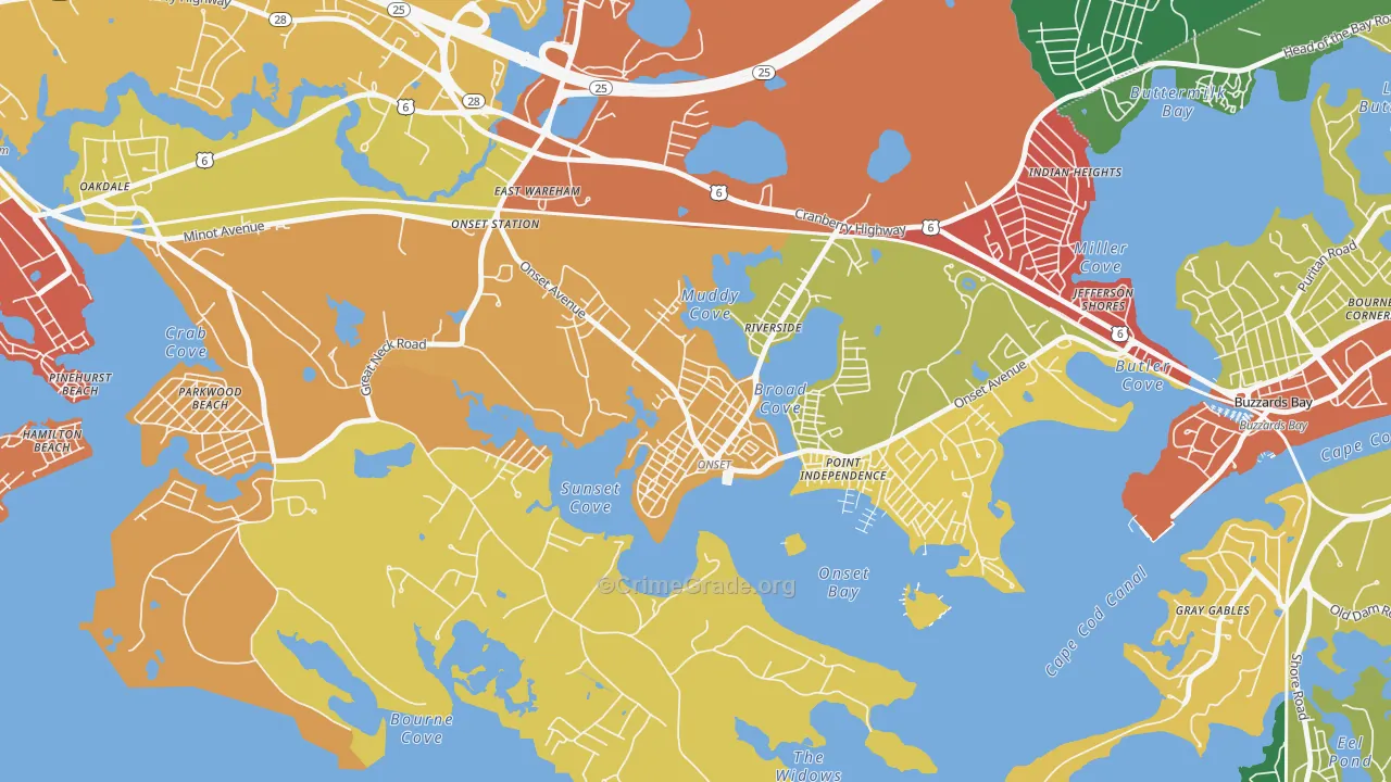 Onset, MA Map of Burglary Rates