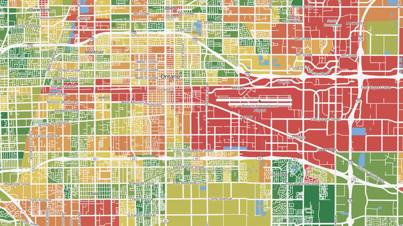 Ontario, CA Map of Burglary Rates