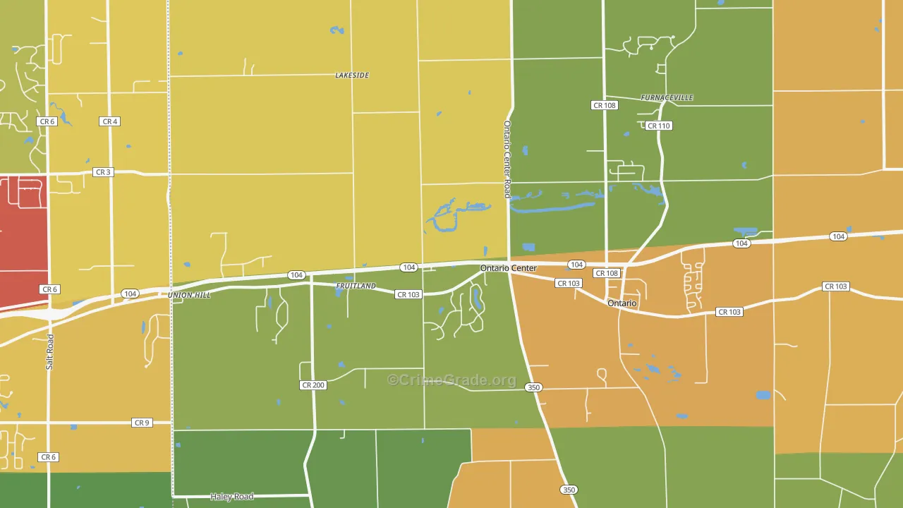 Ontario, NY Map of Burglary Rates