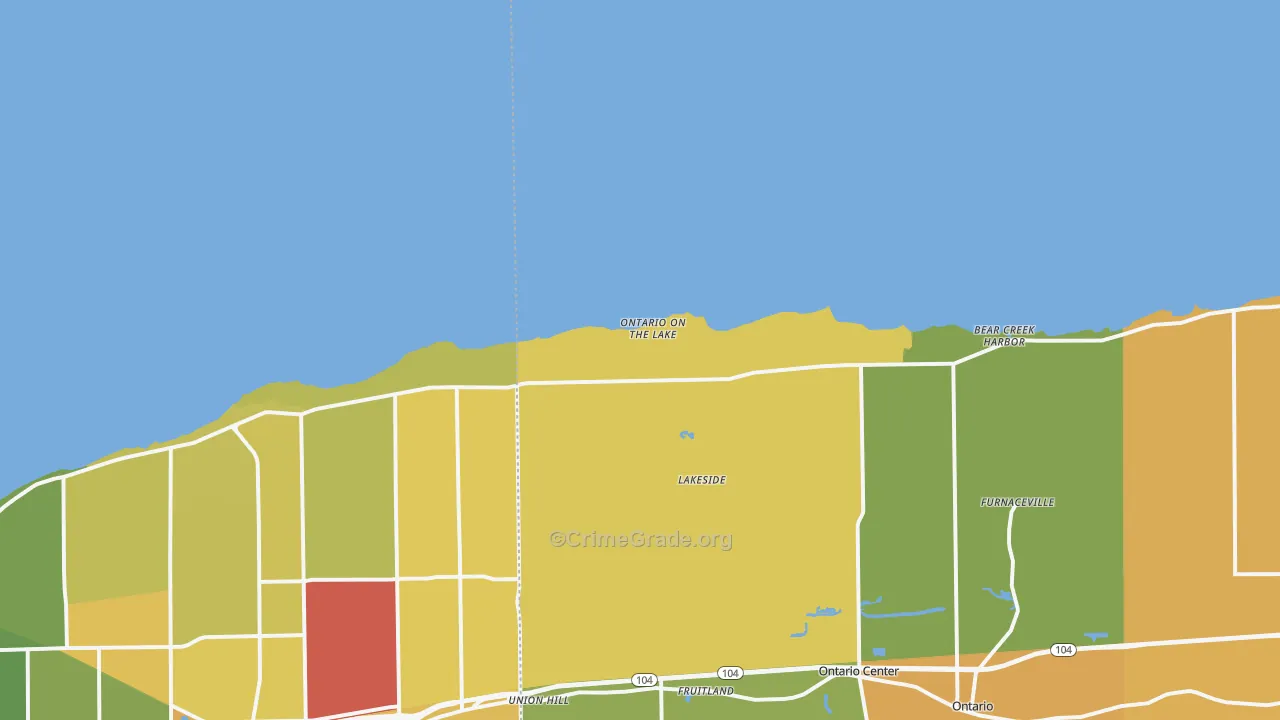 Ontario on the Lake, NY Map of Burglary Rates