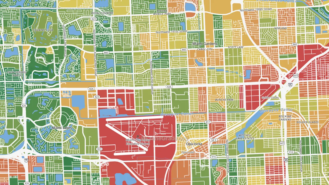 Opa-Locka, FL Map of Burglary Rates