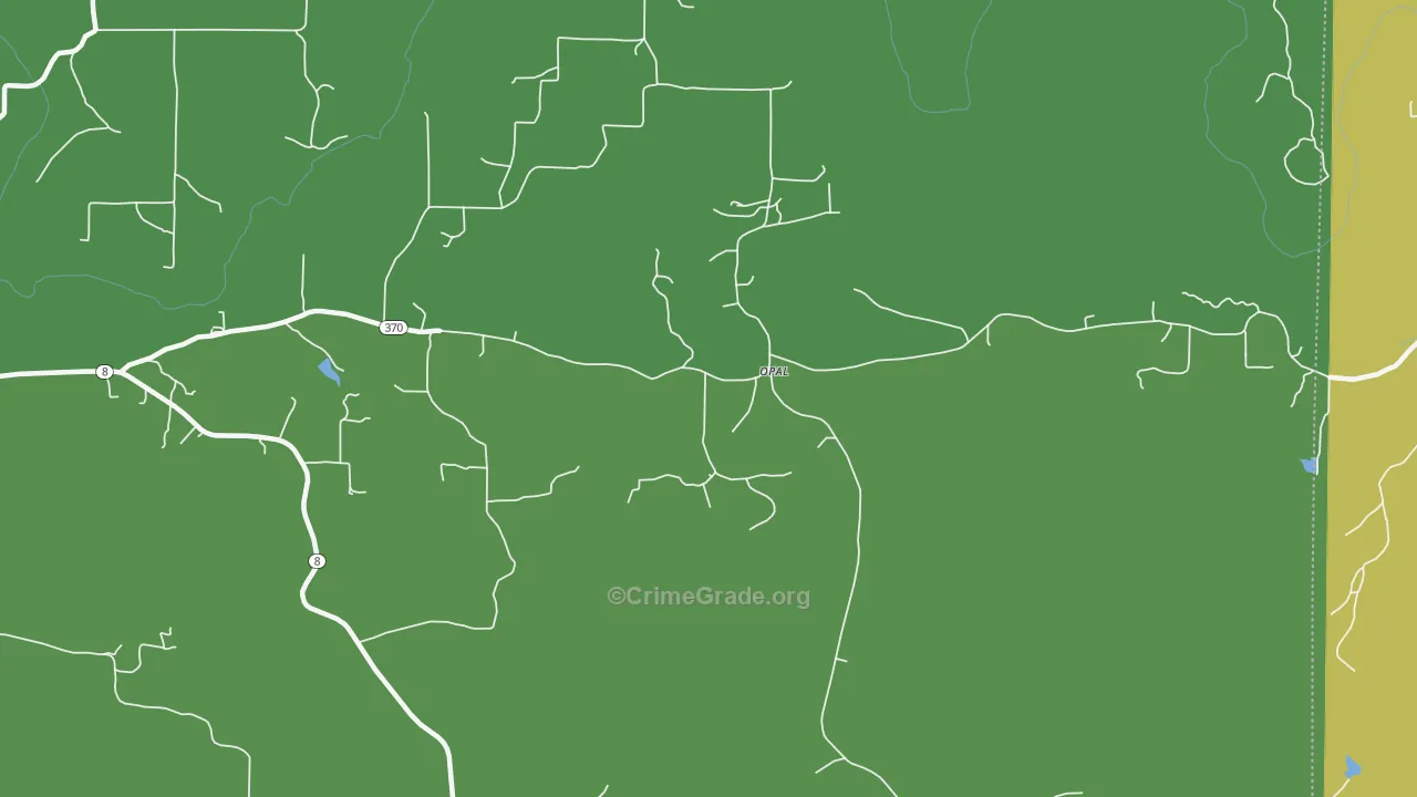 Opal, AR Map of Burglary Rates
