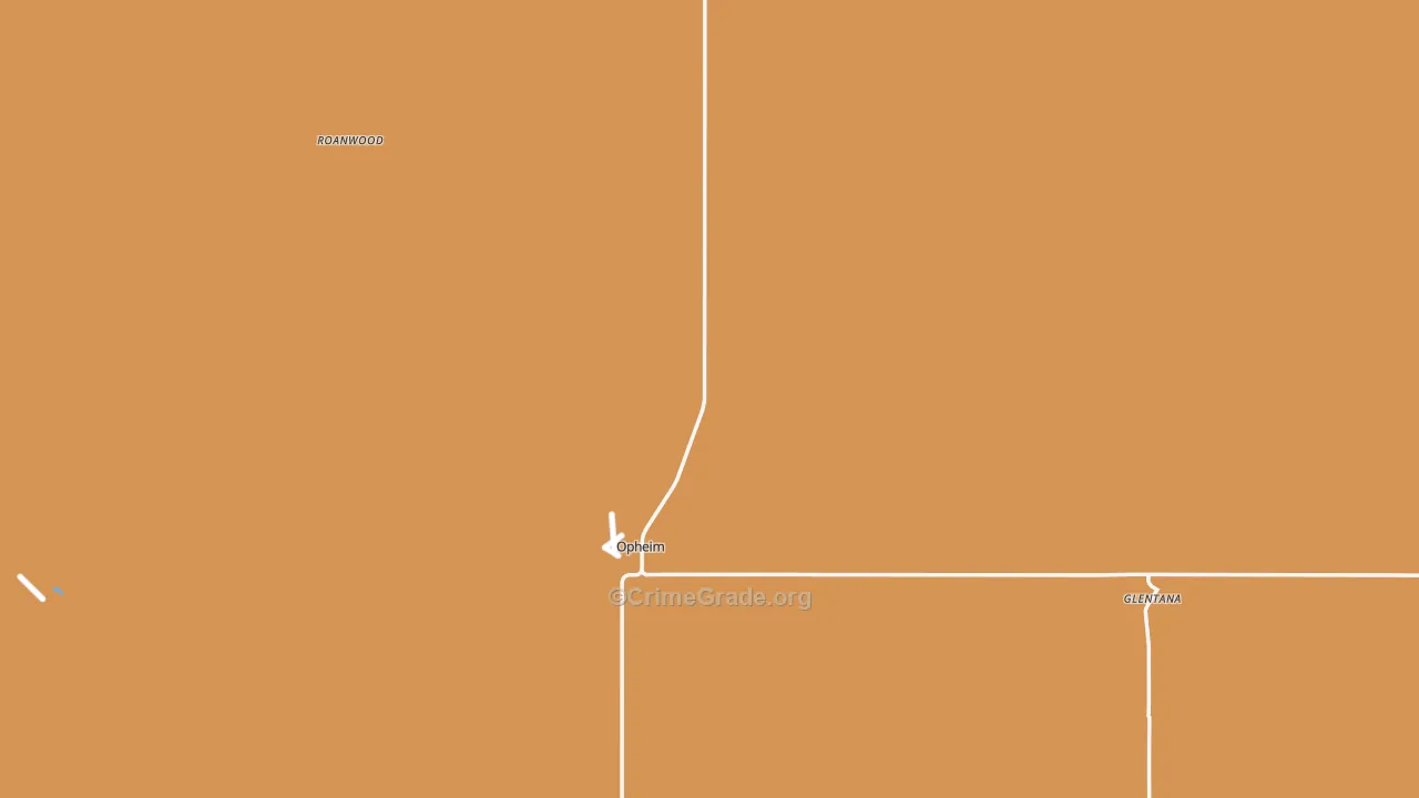 Opheim, MT Map of Burglary Rates