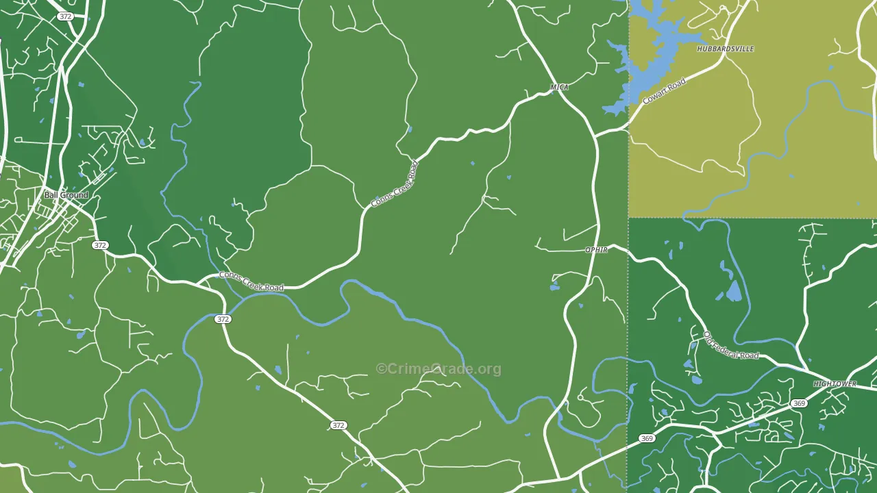 Ophir, GA Map of Burglary Rates