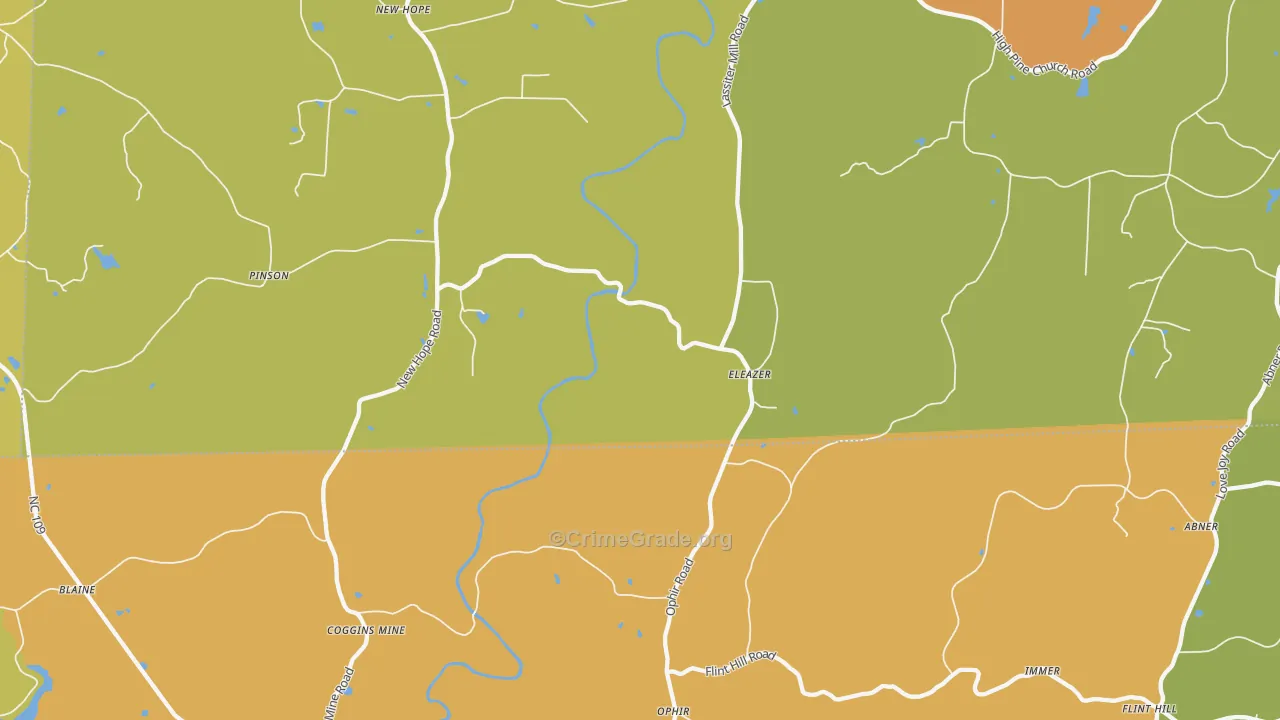 Ophir, NC Map of Burglary Rates