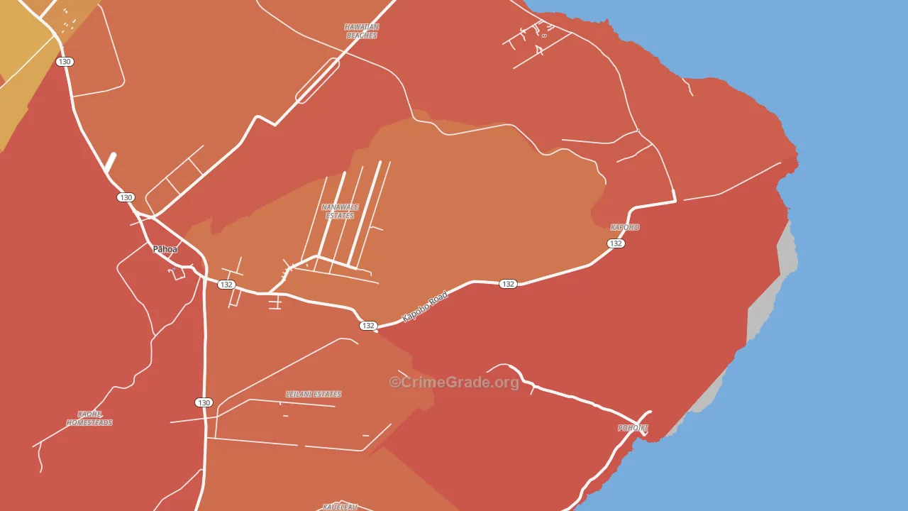 Opihikao, HI Map of Burglary Rates