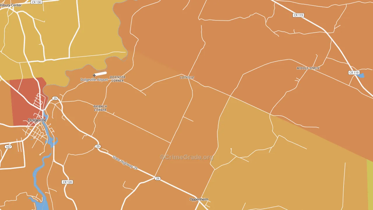 Oppenheim, NY Map of Burglary Rates