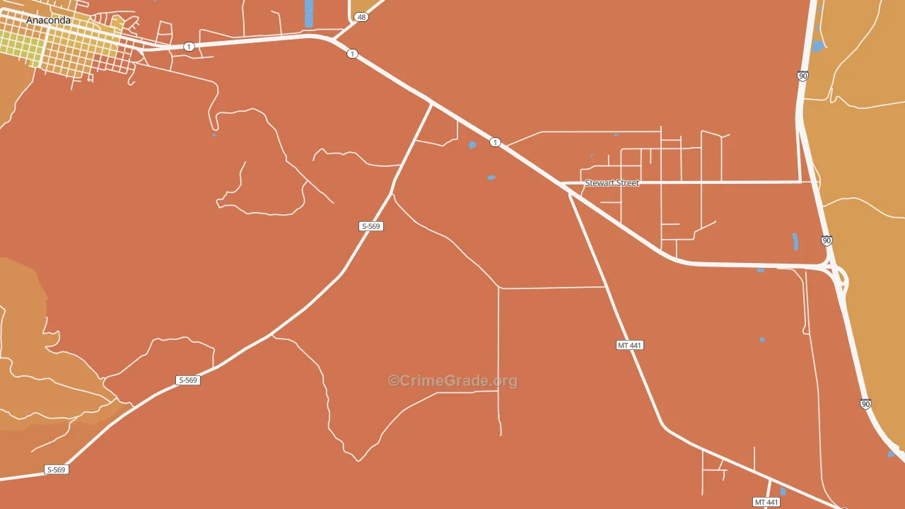 Opportunity, MT Map of Burglary Rates