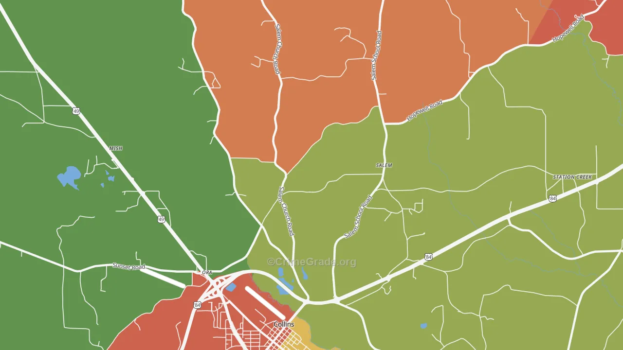 Ora, MS Map of Burglary Rates