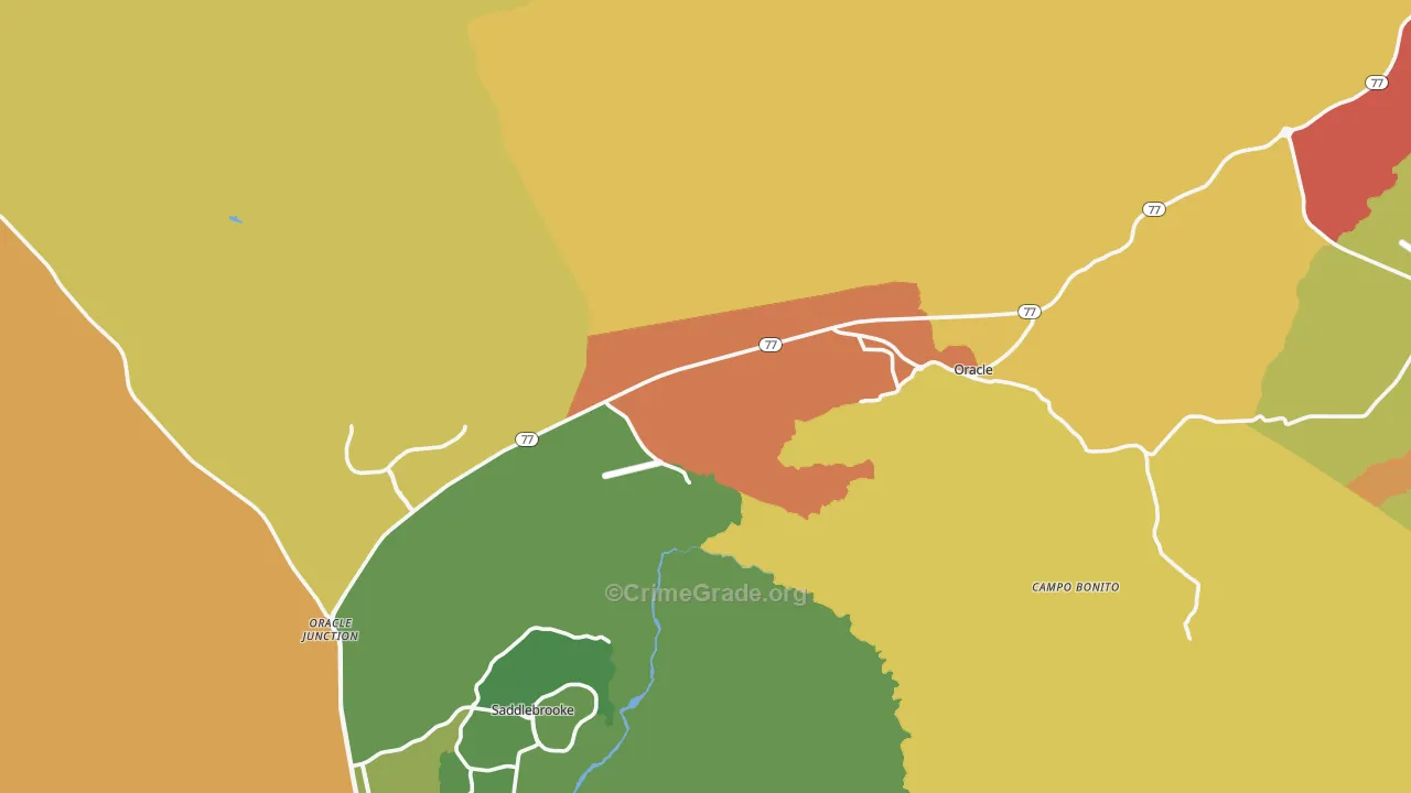 Oracle, AZ Map of Burglary Rates
