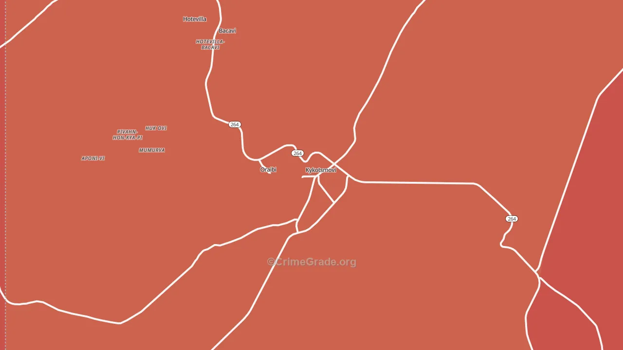 Oraibi, AZ Map of Burglary Rates