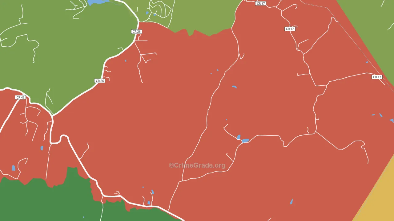 Oral Lake, WV Map of Burglary Rates