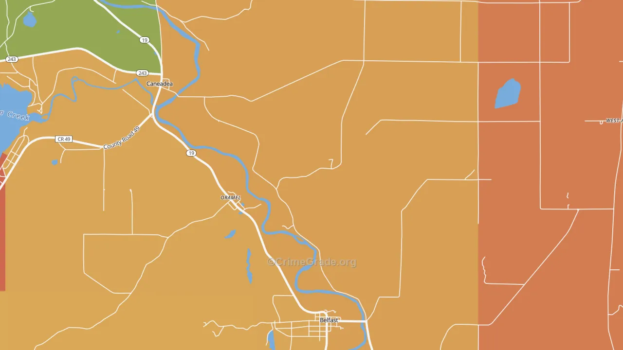Oramel, NY Map of Burglary Rates