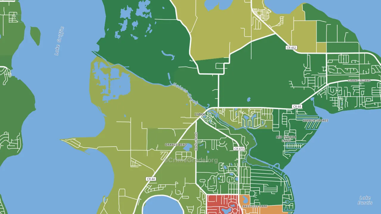 Orange Bend, FL Map of Burglary Rates