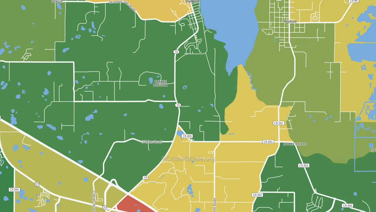 Orange Blossom, FL Map of Burglary Rates