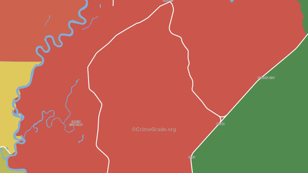 Orange, FL Map of Burglary Rates