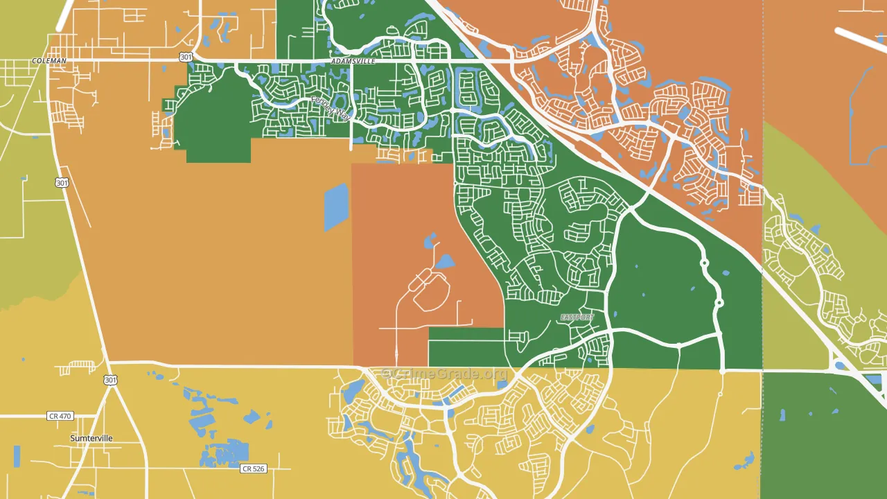 Orange Home, FL Map of Burglary Rates