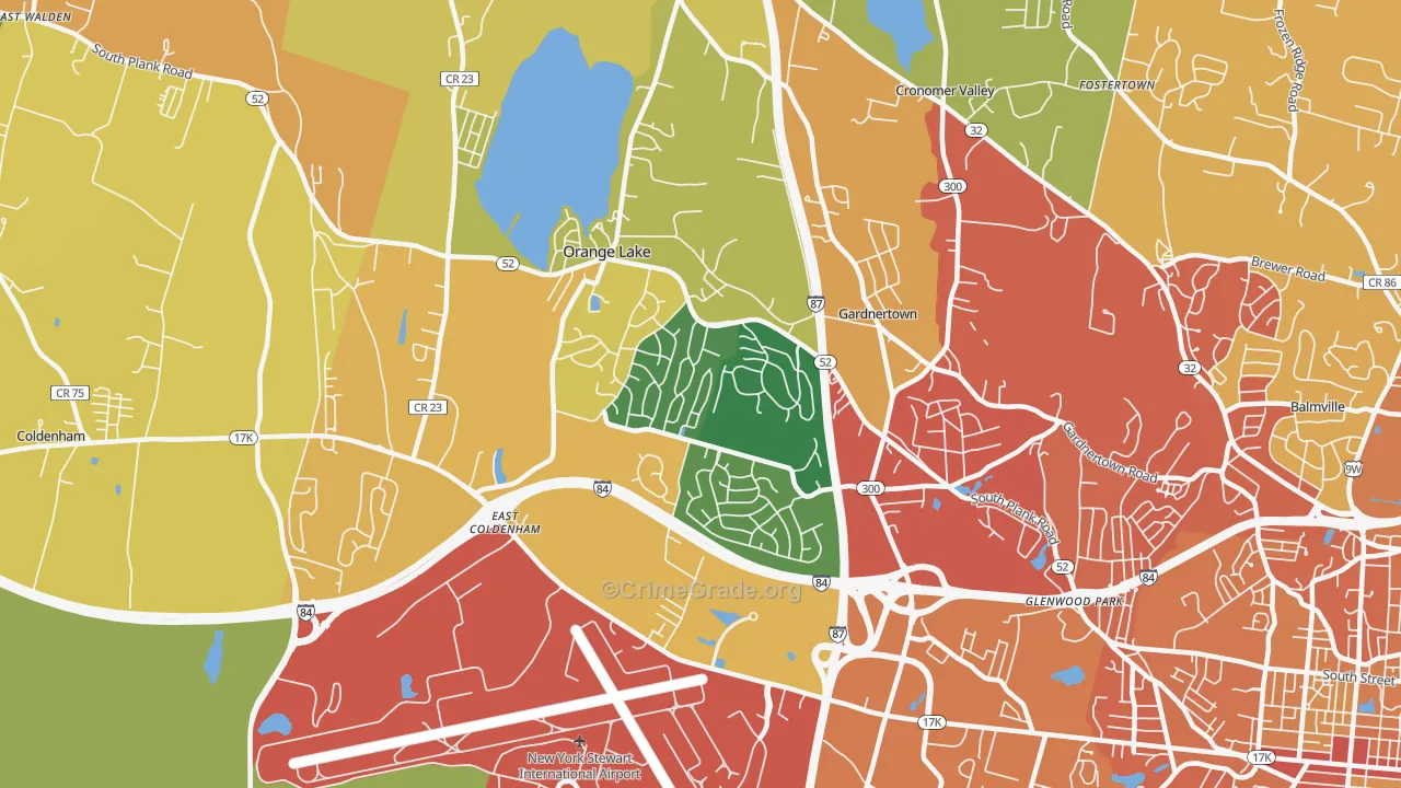 Orange Lake, NY Map of Burglary Rates