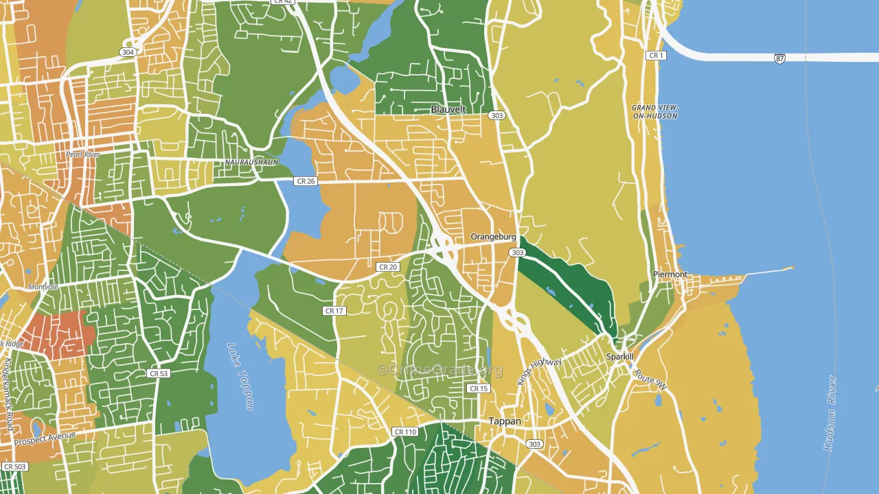 Orangeburg, NY Map of Burglary Rates