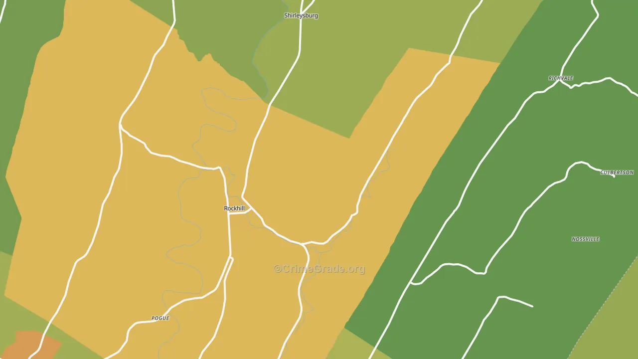 Orbisonia, PA Map of Burglary Rates