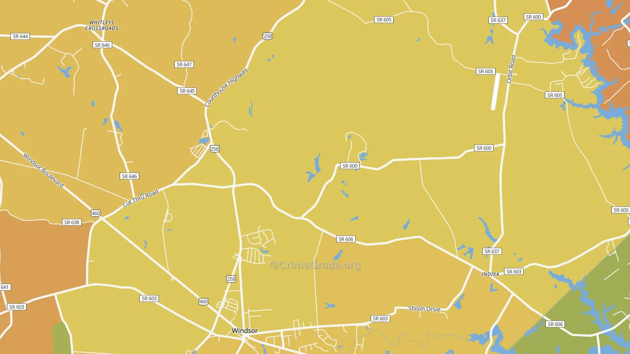 Orbit, VA Map of Burglary Rates