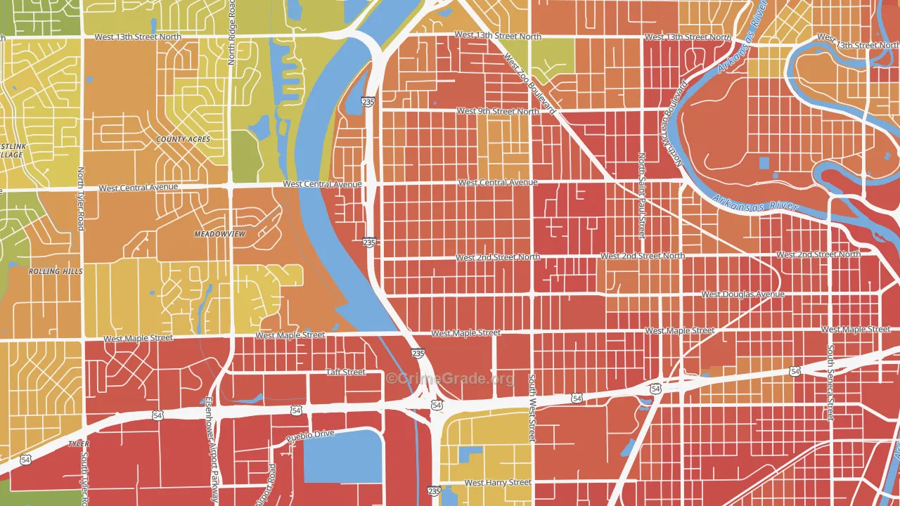Orchard Breeze, Wichita, KS Map of Burglary Rates