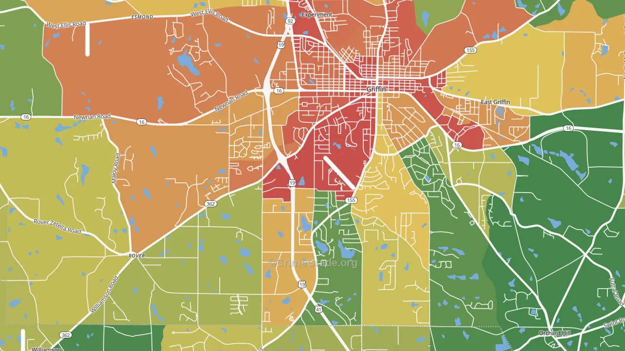 Orchard Hill, GA Map of Burglary Rates